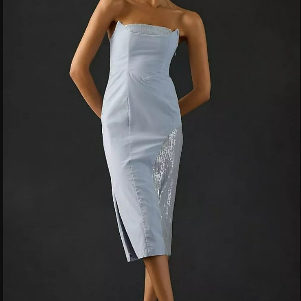 NWT- Strapless Slim Midi Dress